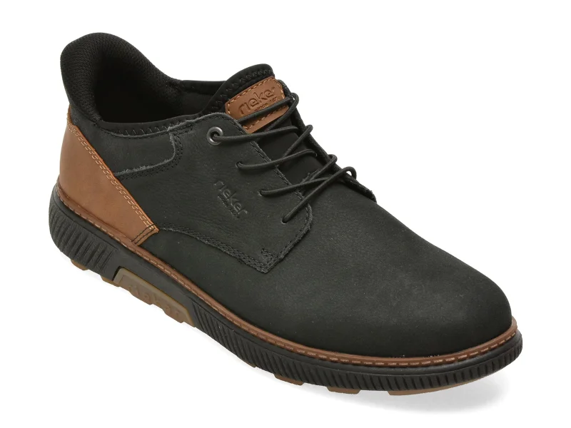 Pantofi RIEKER bleumarin, B3357, din piele intoarsa