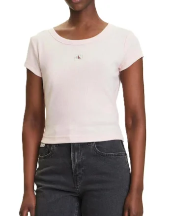 Tricou Calvin Klein A- WOVEN LABEL 2X2 RIB BABYTEE