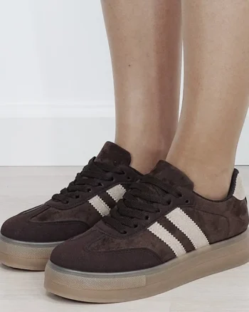 Sneakers maro cafeniu cu talpa groasa 9059 M2