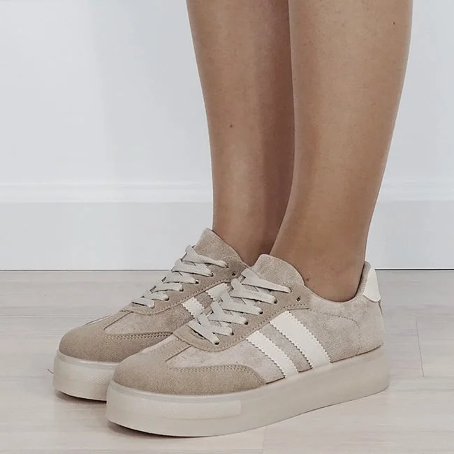 Sneakers bej cu talpa groasa 9059 M2