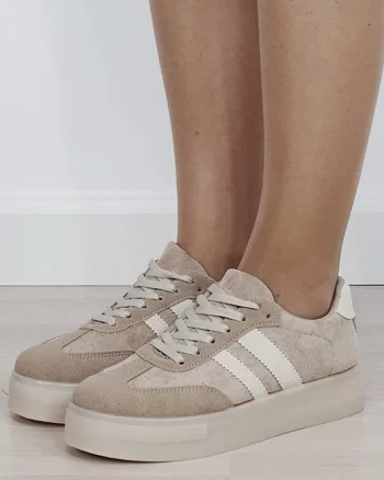 Sneakers bej cu talpa groasa 9059 M2