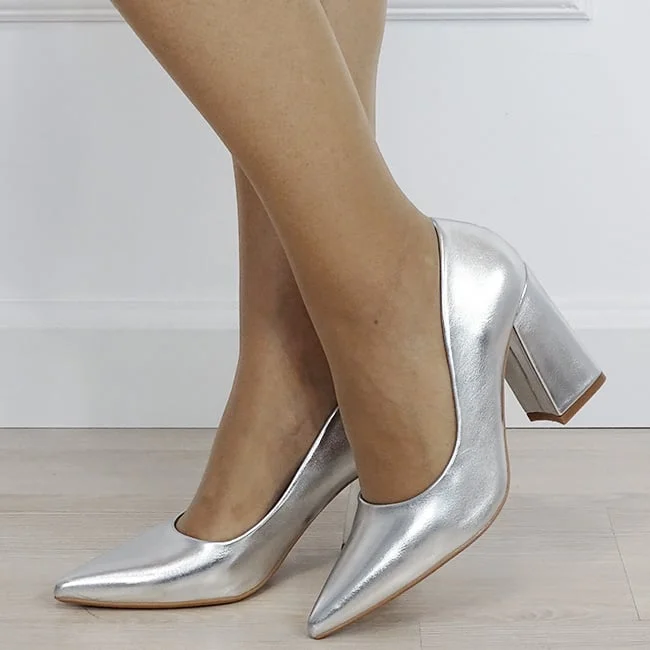 Pantofi argintii eleganti 8723 04