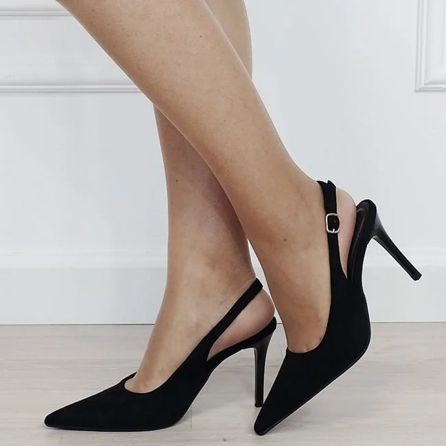 Pantofi eleganti negri cu toc subtire 5001 01