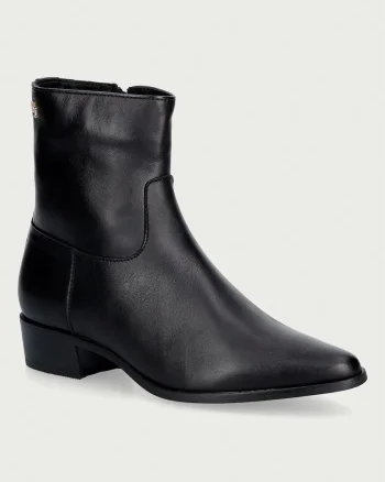 Tommy Hilfiger botine pentru femei din piele LEATHER ANKLE BOOT W ZIP
