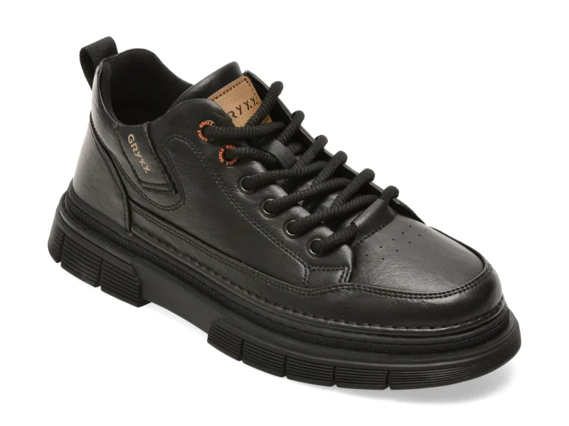 Pantofi GRYXX negri, 2010, din piele naturala