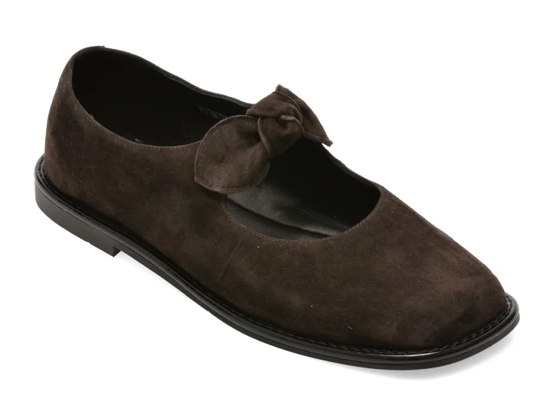 Pantofi EPICA maro, N731, din piele intoarsa