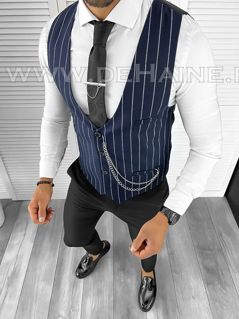 Vesta barbati eleganta slim fit bleumarin B8096  M3-4.3