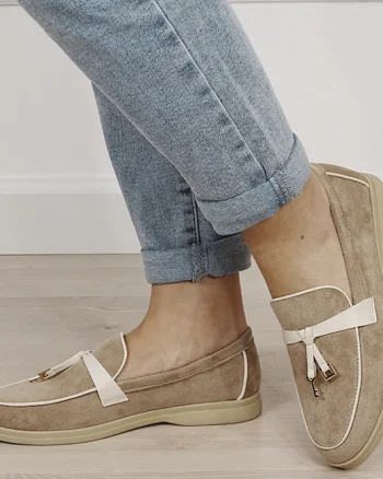 Mocasini bej de tip loafers 1502 01
