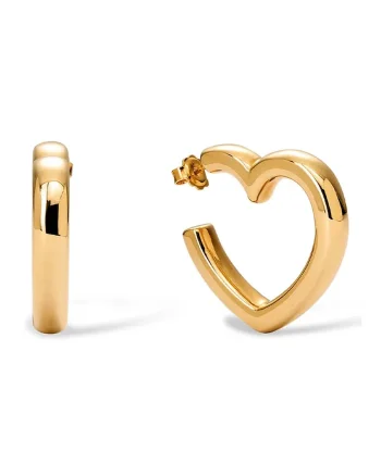 BERRIES cercei pentru femei argint placat cu aur HEART MINI Earrings