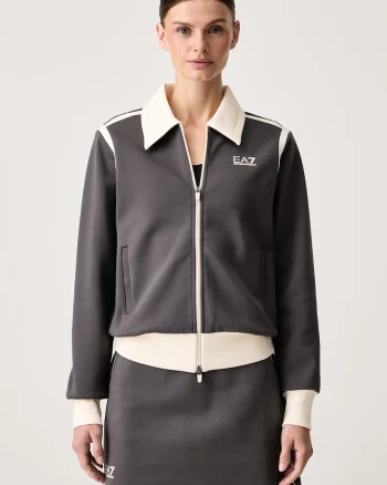 EA7 Emporio Armani hanorac cu fermoar pentru femei cu bumbac