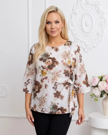 Bluza din bumbac cu imprimeu flo...