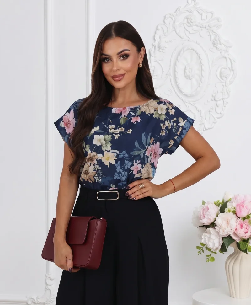 Bluza din bumbac cu imprimeu flo...