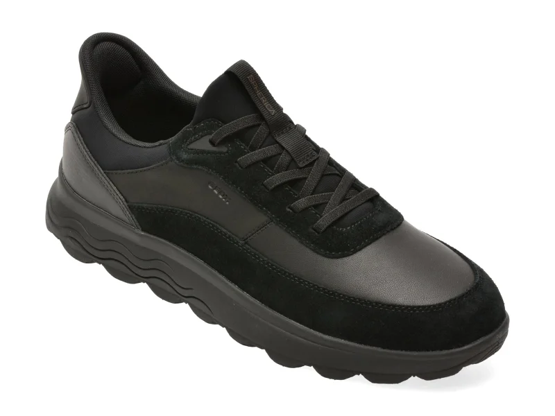 Pantofi sport GEOX negri, U56MPA, din piele naturala
