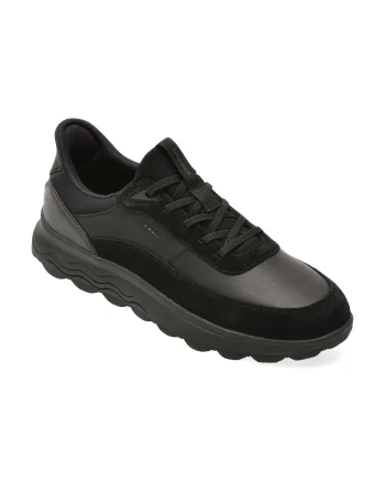 Pantofi sport GEOX negri, U56MPA, din piele naturala