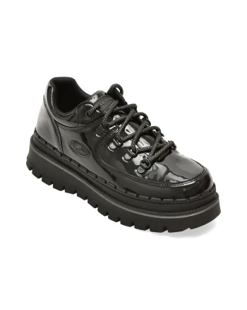 Pantofi SKECHERS negri, 167073, din piele ecologica lacuita