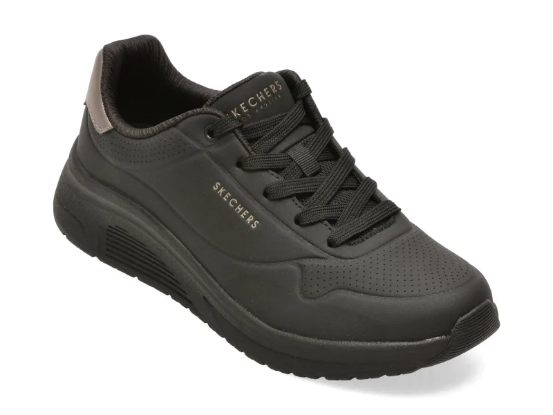 Pantofi sport SKECHERS negri, 190265, din piele ecologica