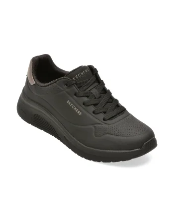Pantofi sport SKECHERS negri, 190265, din piele ecologica