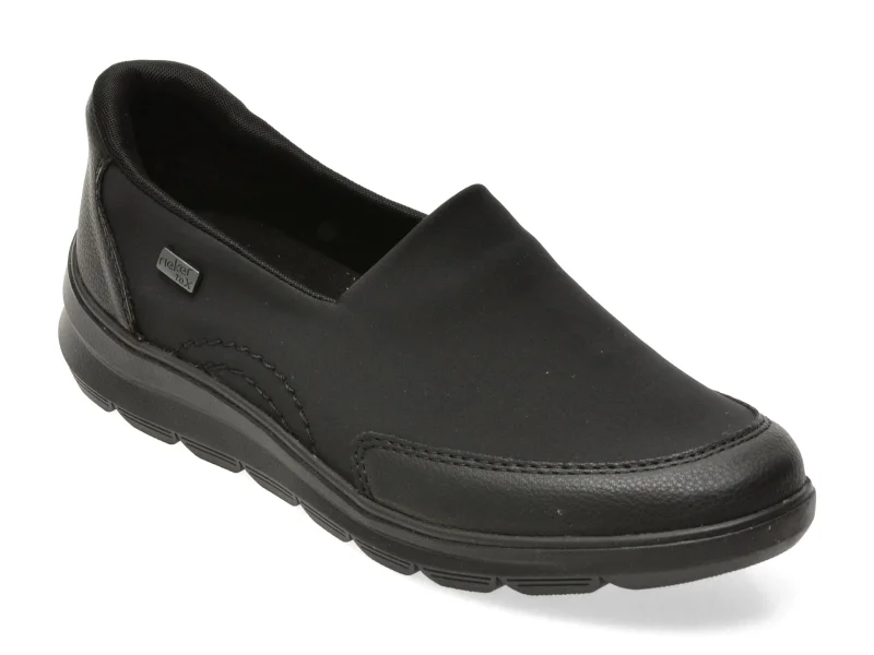 Pantofi RIEKER negri, Z0054, din material textil