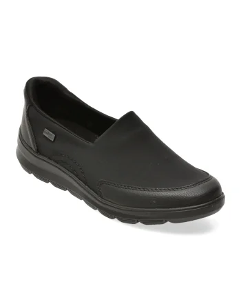 Pantofi RIEKER negri, Z0054, din material textil
