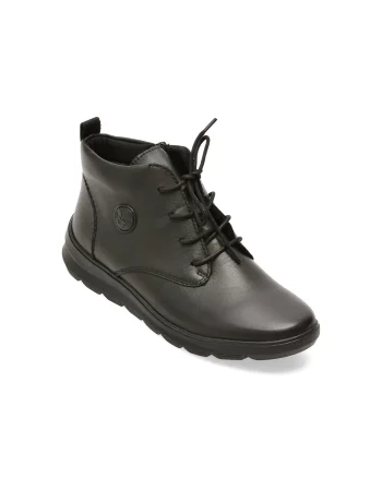 Ghete RIEKER negre, Z0022, din piele naturala