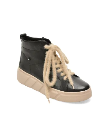 Ghete RIEKER negre, W2661, din piele naturala