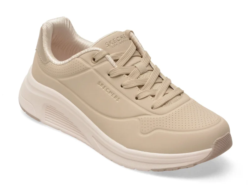 Pantofi sport SKECHERS nude, 190265, din piele ecologica