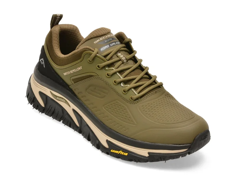 Pantofi sport SKECHERS kaki, 237333, din piele naturala
