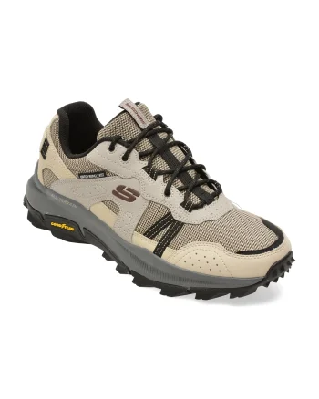 Pantofi sport SKECHERS gri, 237790, din material textil si piele naturala