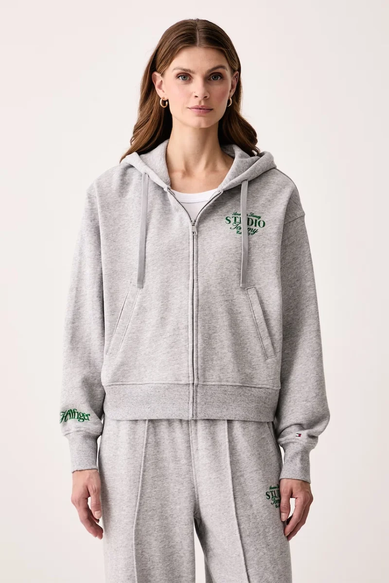 Tommy Hilfiger hanorac cu glugă pentru femei cu bumbac