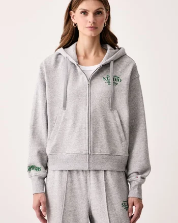 Tommy Hilfiger hanorac cu glugă pentru femei cu bumbac