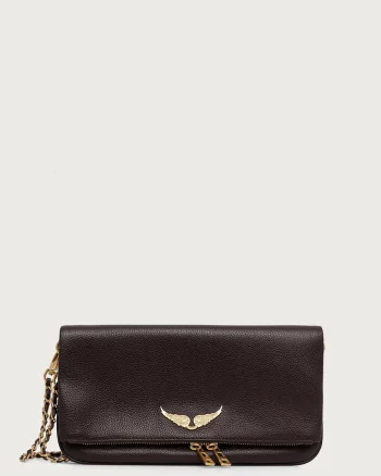 Zadig&Voltaire geantă pentru femei din piele ROCK GRAINED LEATHER