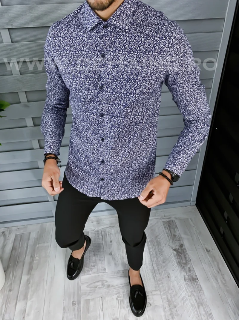 Camasa barbati eleganta cu imprimeu slim fit A4428  W11-3.1.2.3