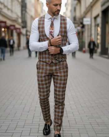 Compleu barbati  Vesta + Pantaloni B4126 Y2-1