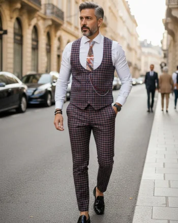 Compleu barbati  Vesta + Pantaloni B4131 V5-2