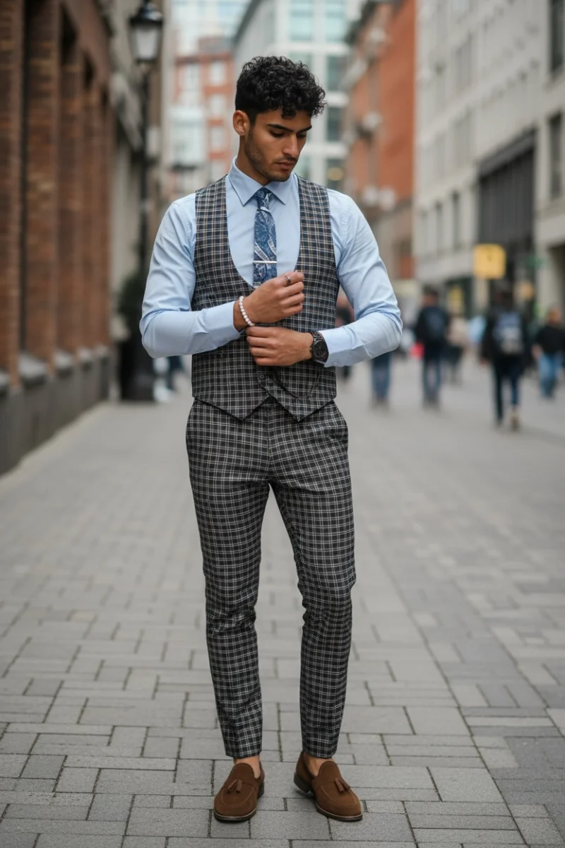 Compleu barbati  Vesta + Pantaloni B4177 V3-4