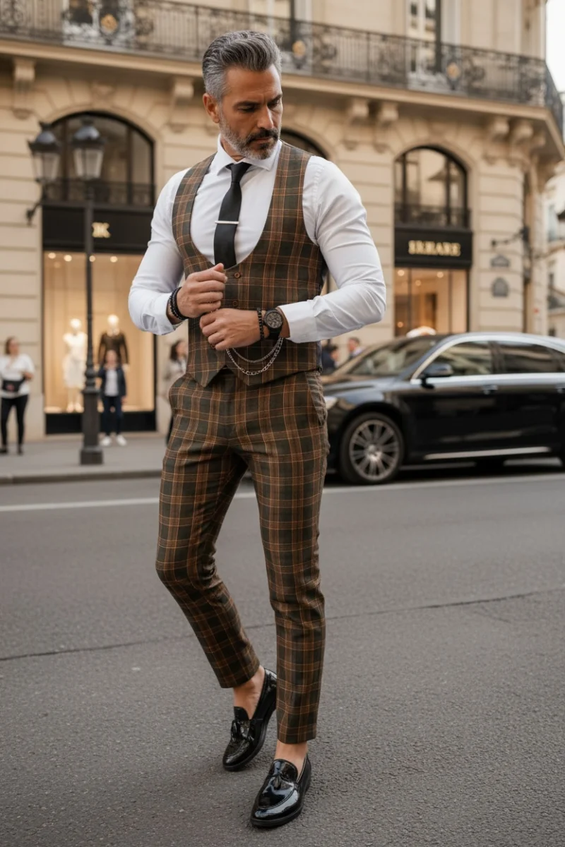 Compleu barbati  Vesta + Pantaloni B4205 86-1