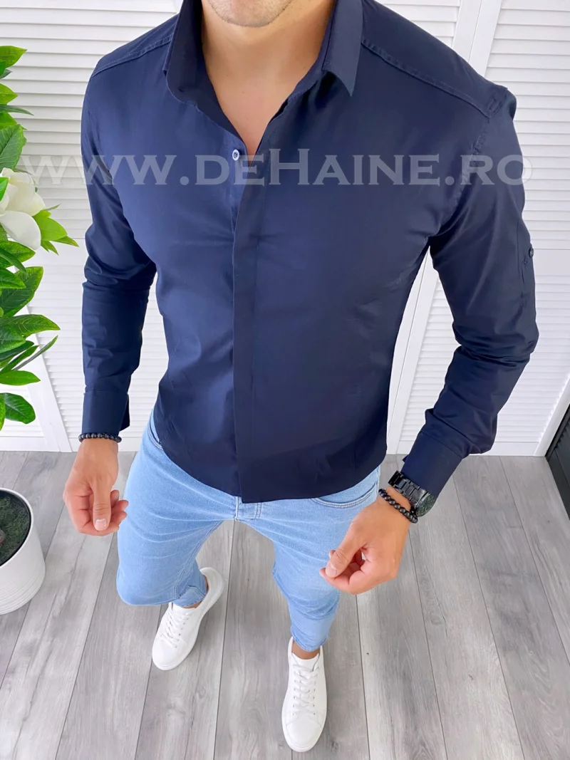 Camasa barbati bleumarin slim fit B2144 V5  e