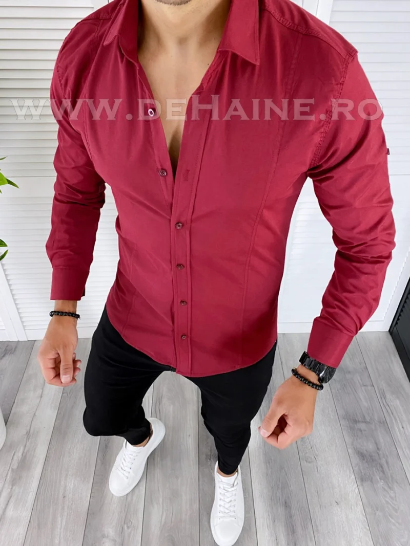 Camasa barbati grena slim fit B5039 W2-1 E 17-4