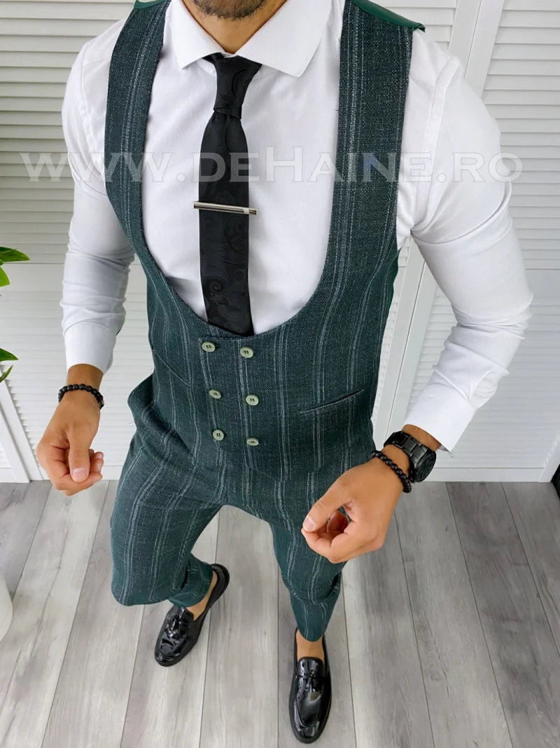 Compleu barbati  Vesta + Pantaloni  verde B5517  48-4