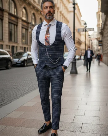 Compleu barbati bleumarin Vesta + Pantaloni B1458  X1