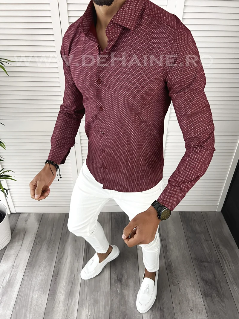 Camasa barbati grena slim fit B6402 W7-4