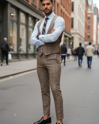 Compleu barbati maro Vesta + Pantaloni B1452 29-1
