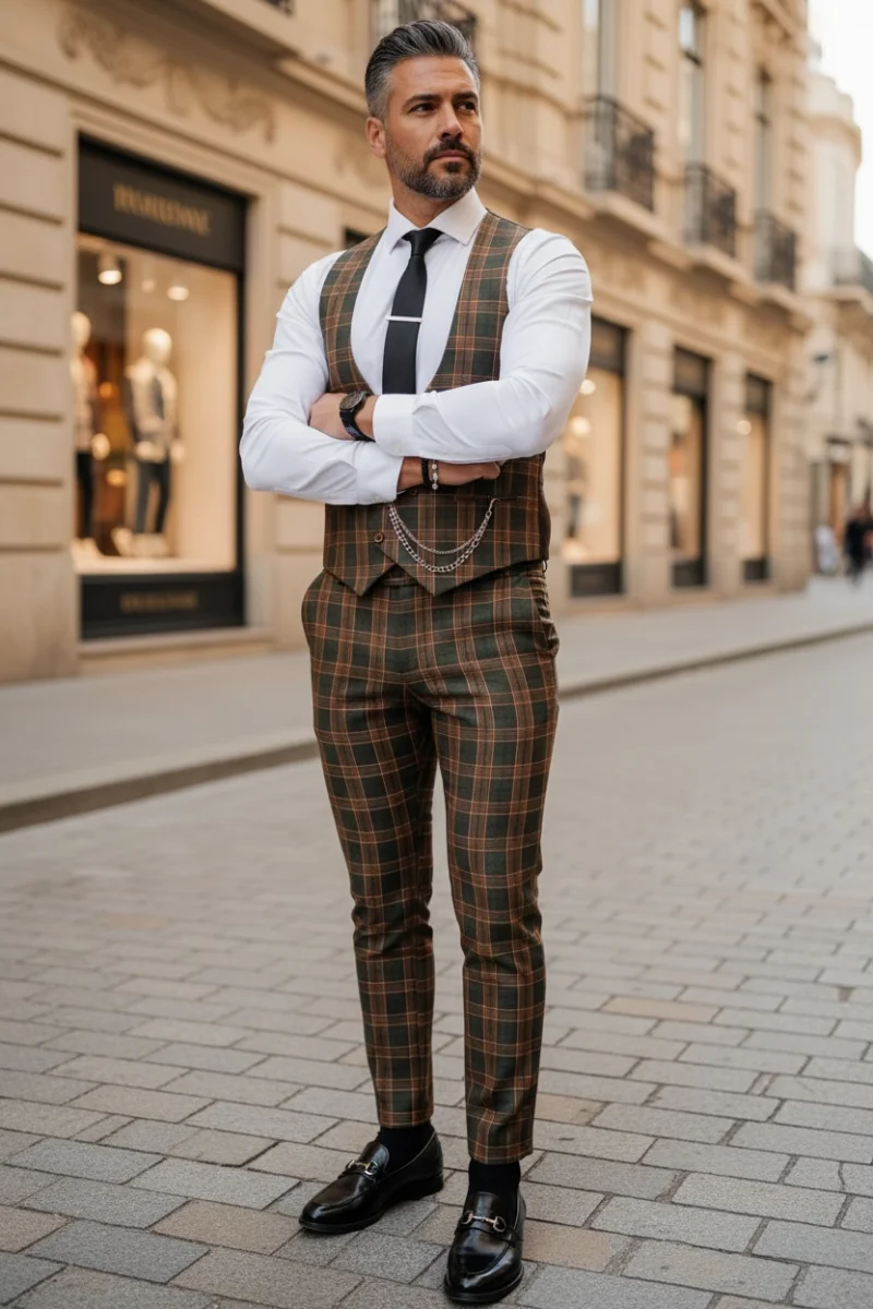Compleu barbati  Vesta + Pantaloni B4205 86-1