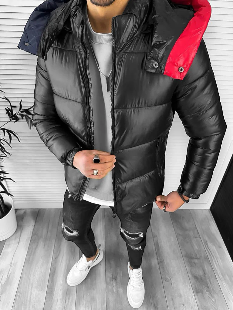 Geaca barbati de iarna neagra A2312  D1-4