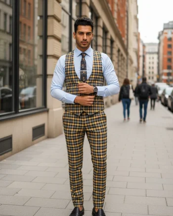 Compleu barbati  Vesta + Pantaloni A4275 V5-4