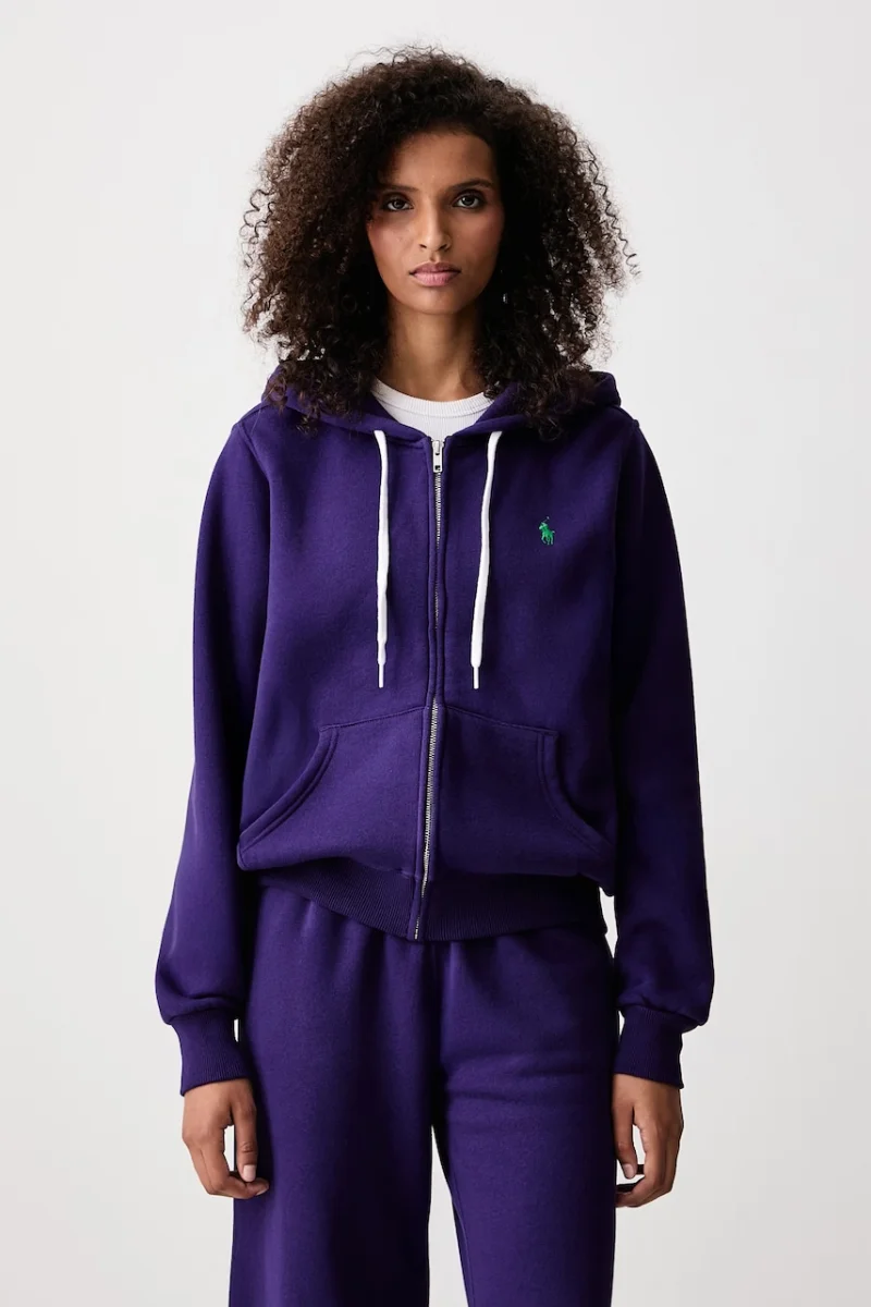 Polo Ralph Lauren  hanorac cu fermoar și glugă pentru femei cu bumbac