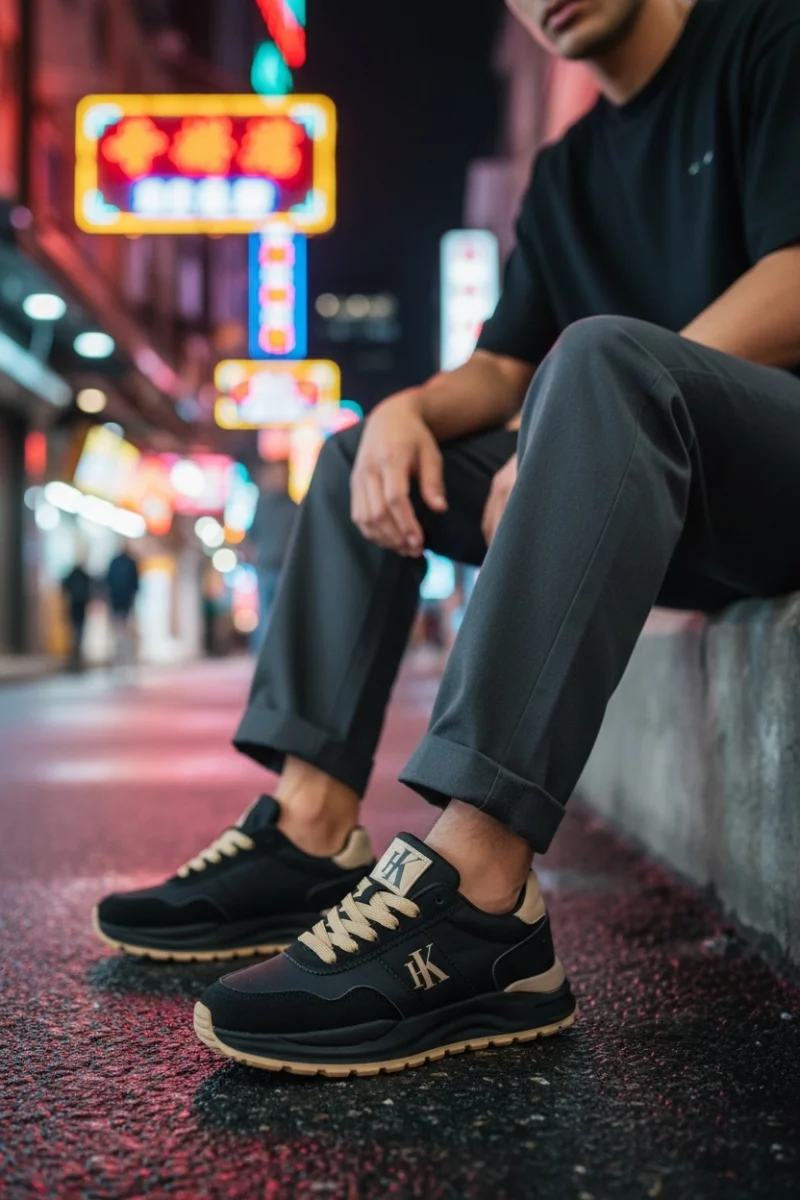 Adidasi barbati casual  negri A2571