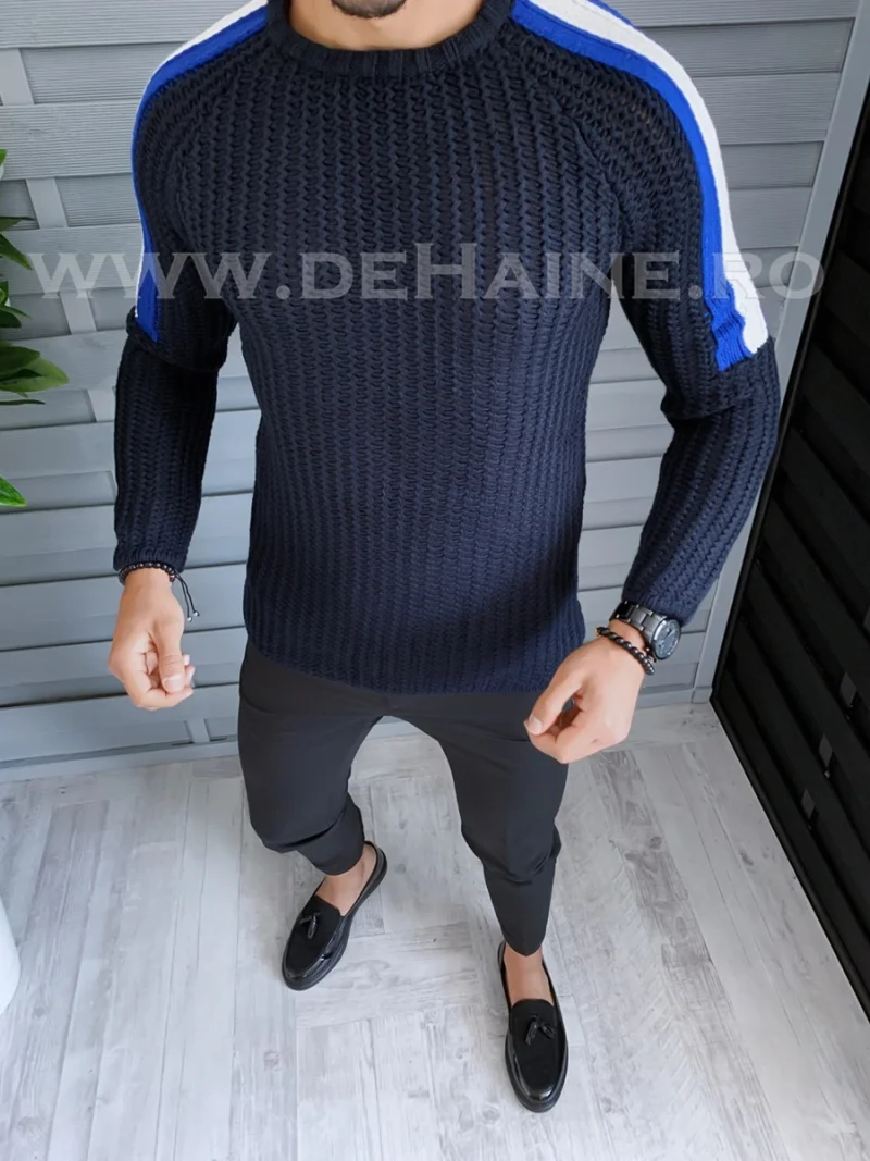 Pulover barbati gros slim fit bleumarin ZR T3570  103-2