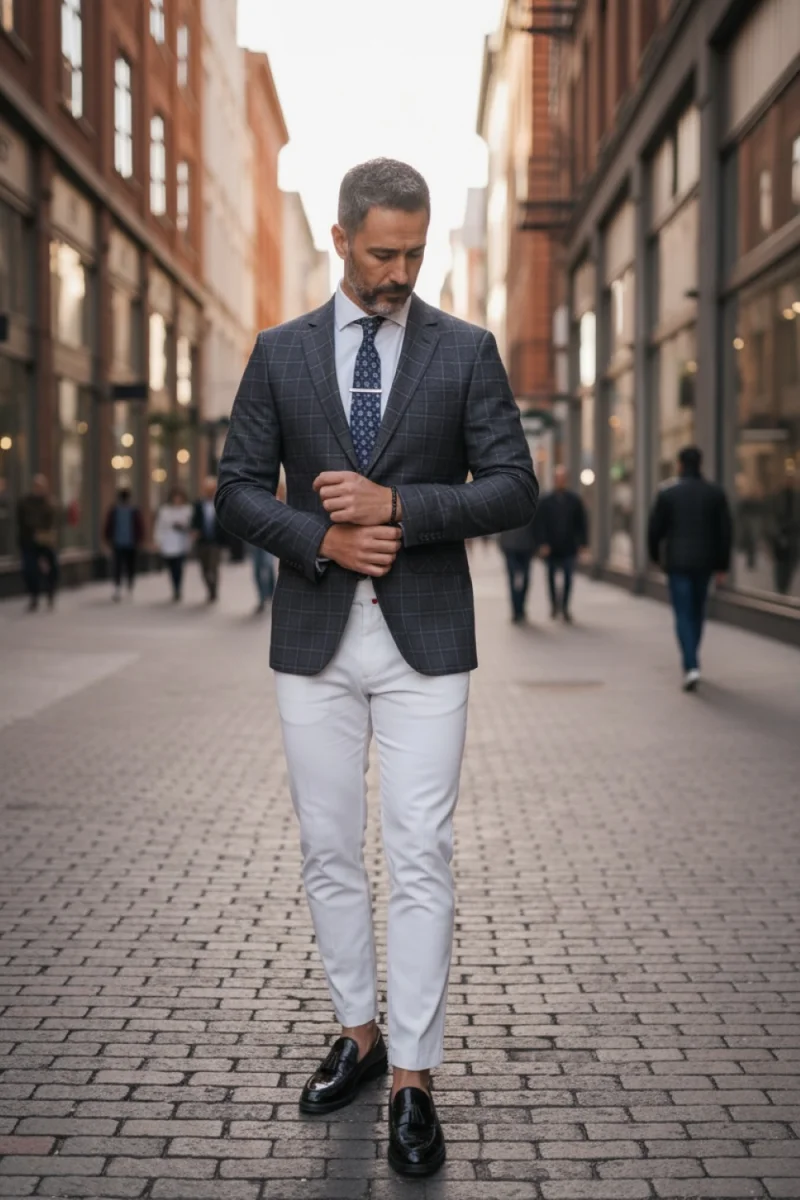 Sacou barbati in carouri  slim fit B4241  42-4