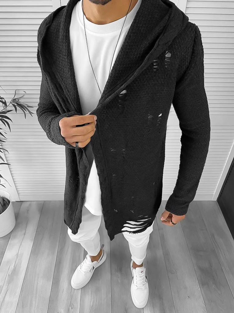 Cardigan barbati gri inchis slim fit ZR T3559 k22-3.4